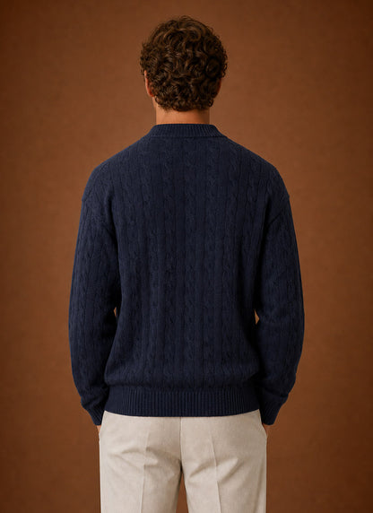 Cable Knit Button Front Cardigan