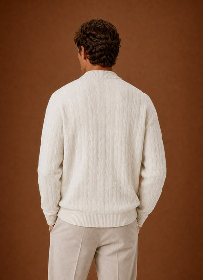 Cable Knit Button Front Cardigan