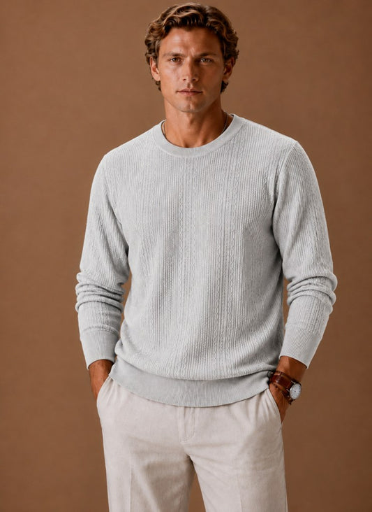 Cable Knit Crew Neck Sweater