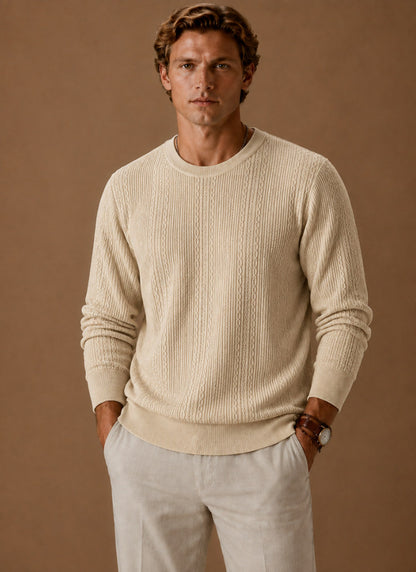 Cable Knit Crew Neck Sweater