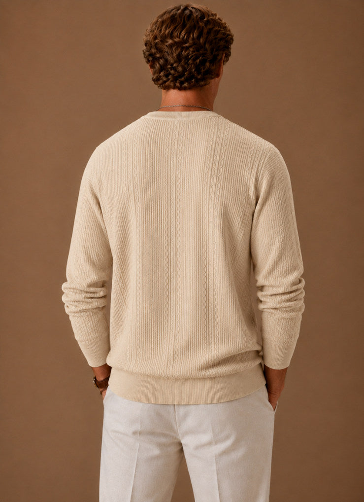 Cable Knit Crew Neck Sweater