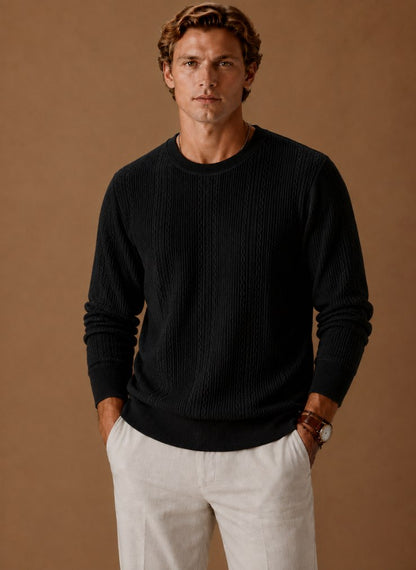 Cable Knit Crew Neck Sweater