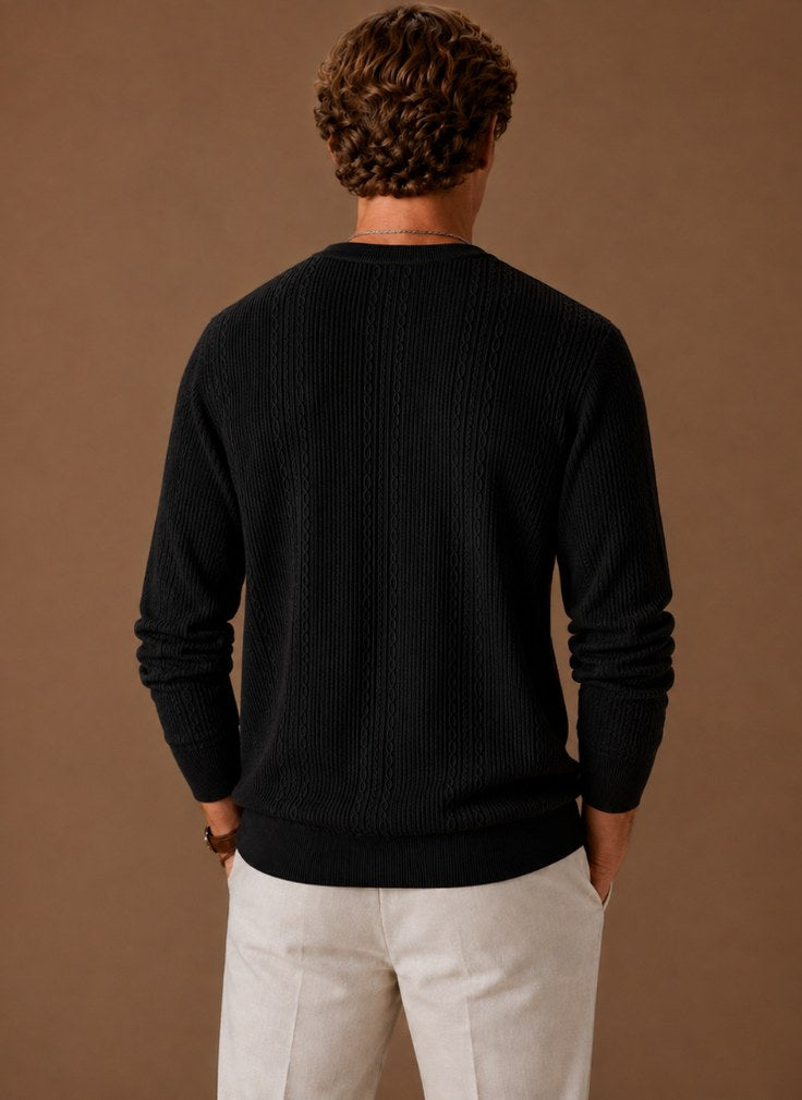 Cable Knit Crew Neck Sweater