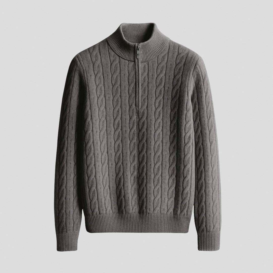 Cable Knit Half Zip Sweater