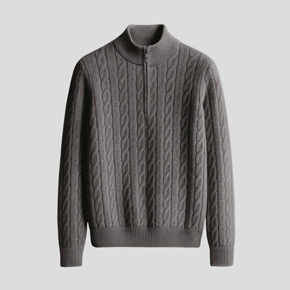Cable Knit Half Zip Sweater