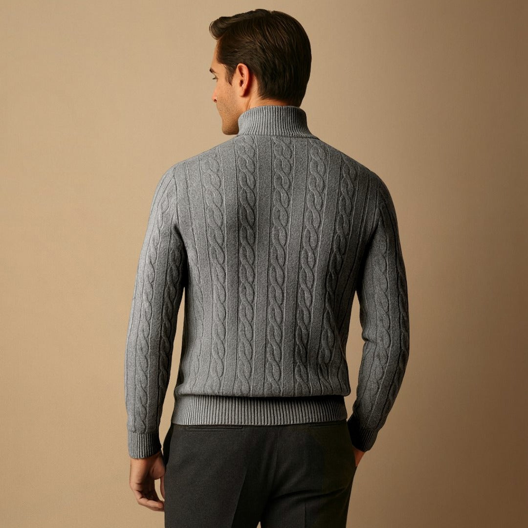 Cable Knit Half Zip Sweater
