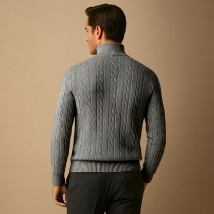 Cable Knit Half Zip Sweater