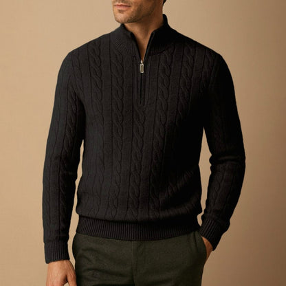 Cable Knit Half Zip Sweater