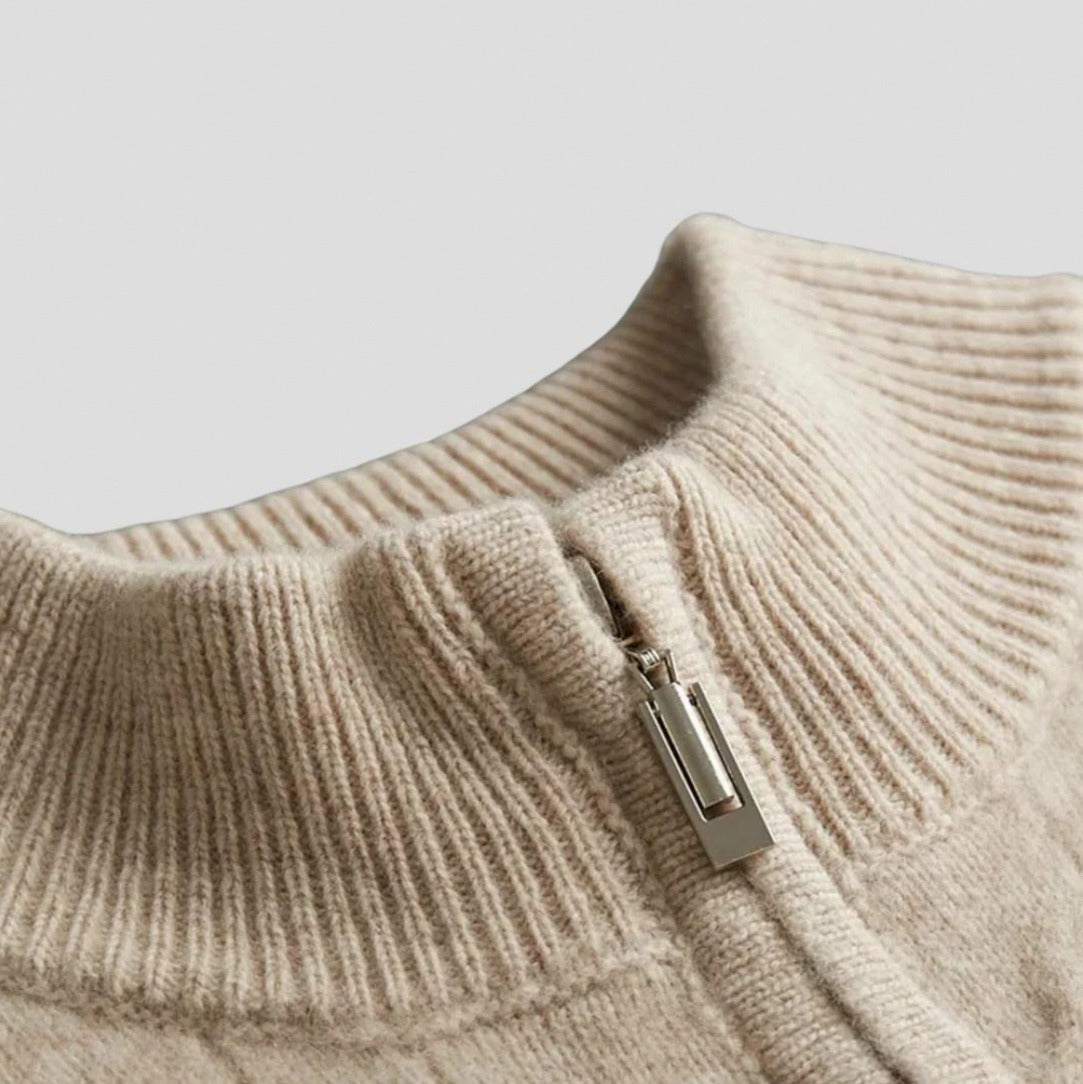 Cable Knit Half Zip Sweater
