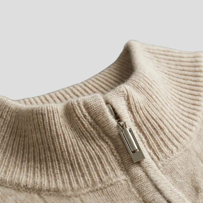 Cable Knit Half Zip Sweater