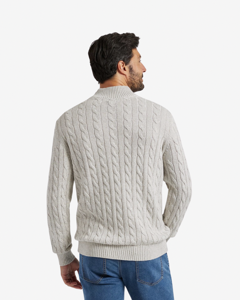 Cable Knit Quarter Zip Sweater