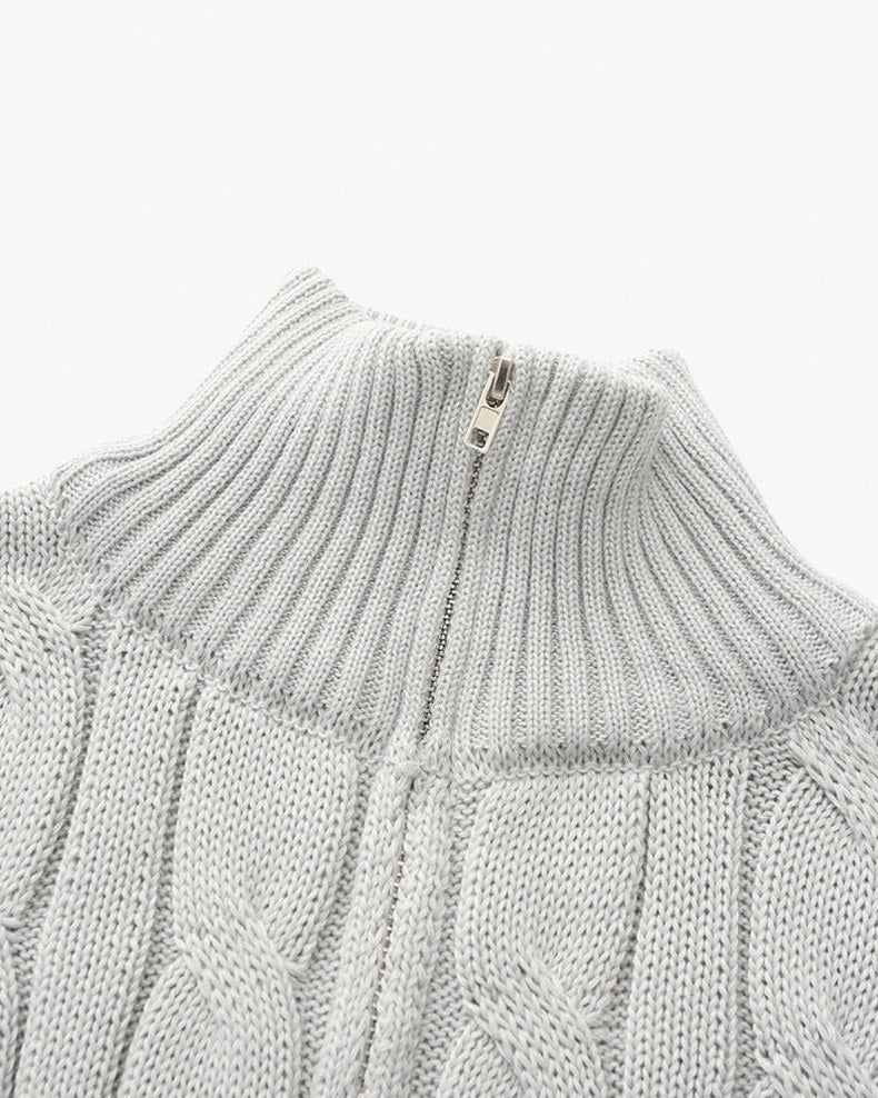 Cable Knit Quarter Zip Sweater