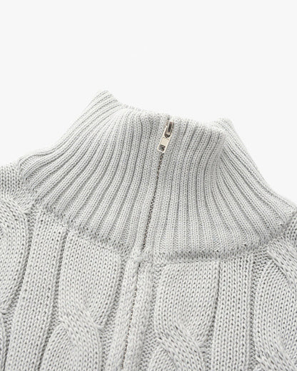Cable Knit Quarter Zip Sweater