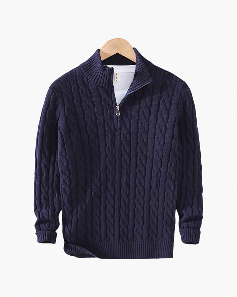 Cable Knit Quarter Zip Sweater