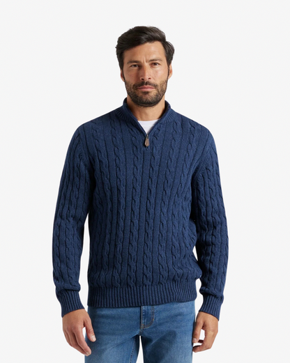 Cable Knit Quarter Zip Sweater