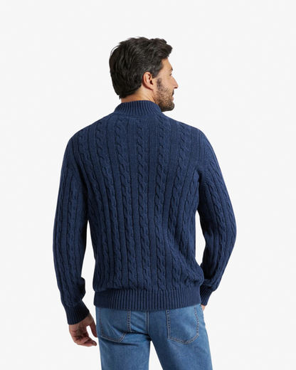 Cable Knit Quarter Zip Sweater
