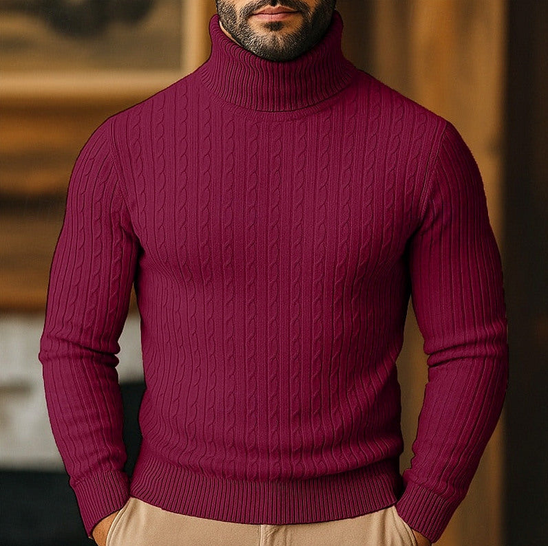 Cable Knit Turtleneck Sweater