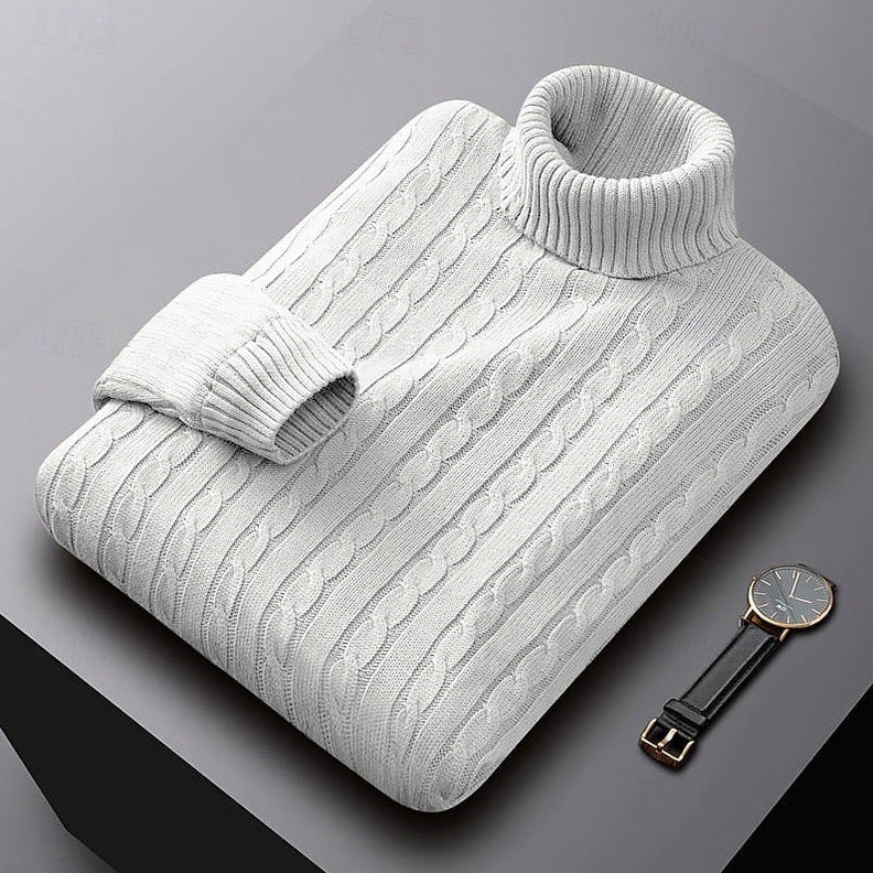 Cable Knit Turtleneck Pullover Sweater