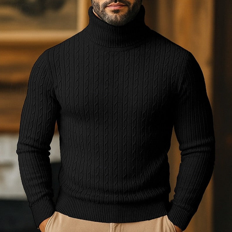 Cable Knit Turtleneck Sweater