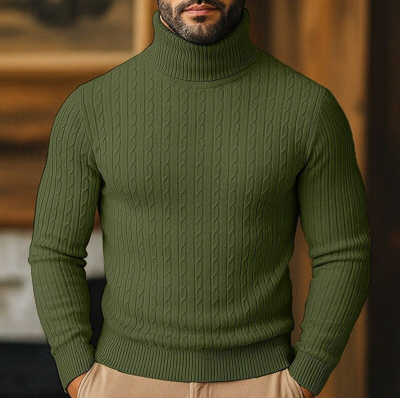 Cable Knit Turtleneck Sweater