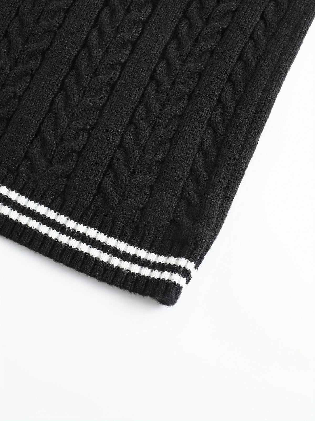 Cable Knit V Neck Sweater Vest