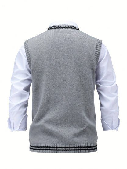Cable Knit V Neck Sweater Vest