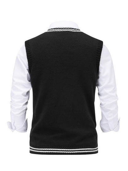 Cable Knit V Neck Sweater Vest