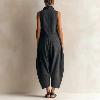 Crepe Cargo Pocket Sleeveless Jumpsuit