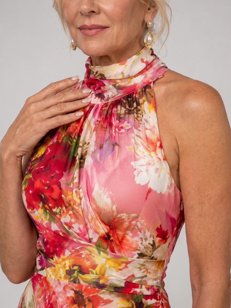 Chiffon Halter Maxi Dress