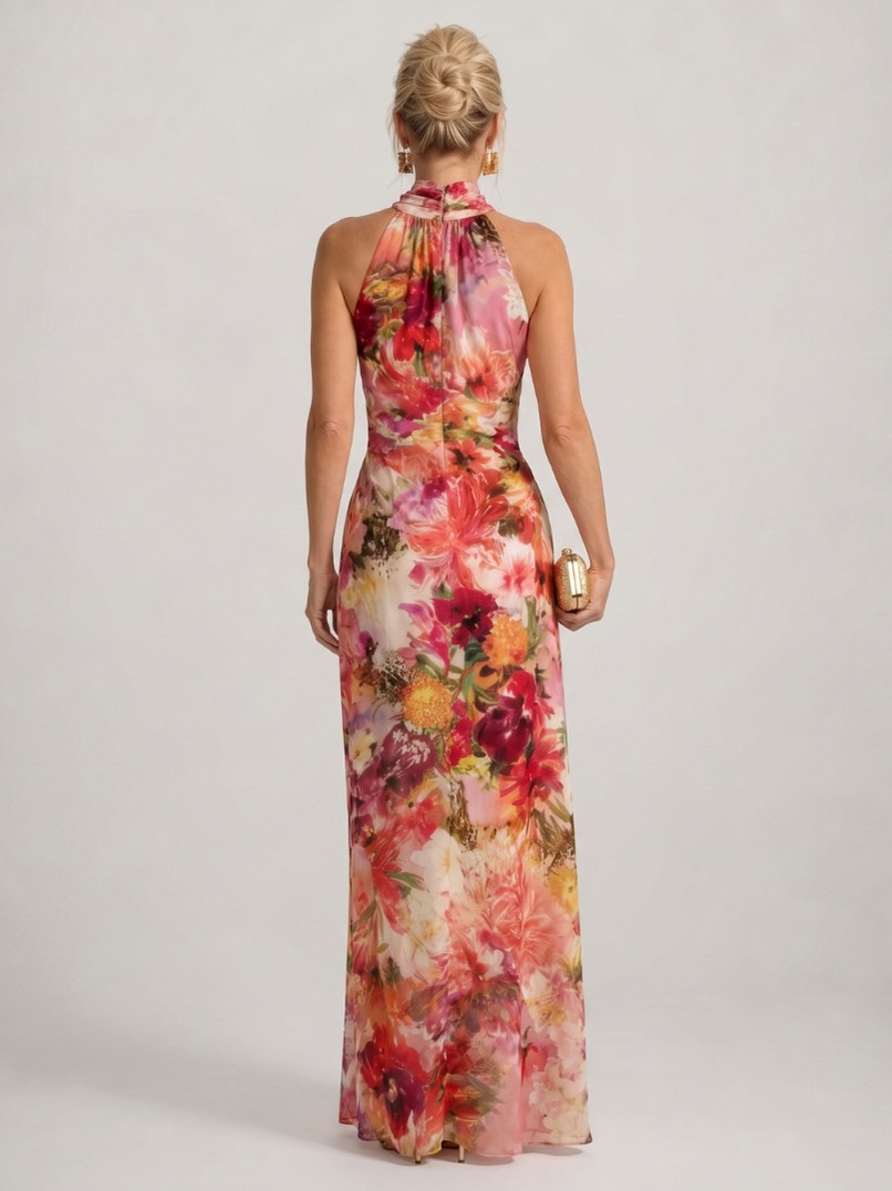 Chiffon Halter Maxi Dress