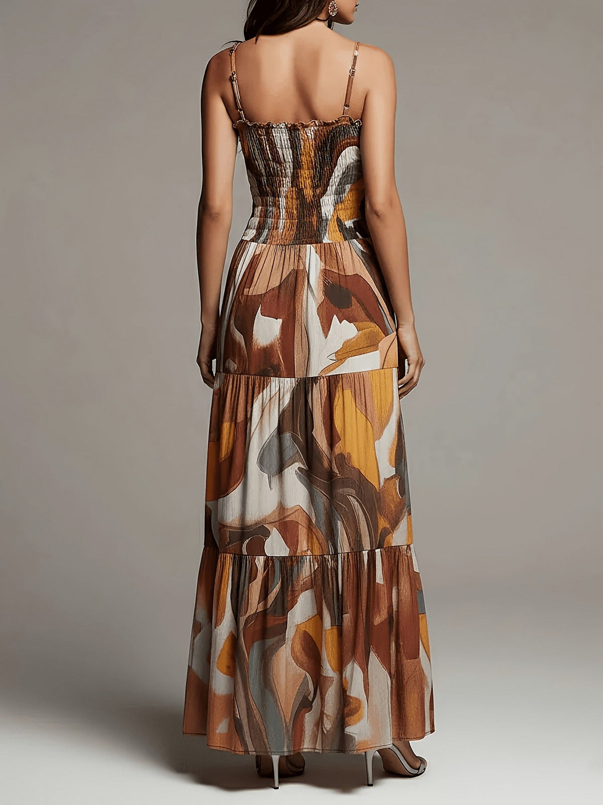 Chiffon Smocked Tiered Maxi Dress