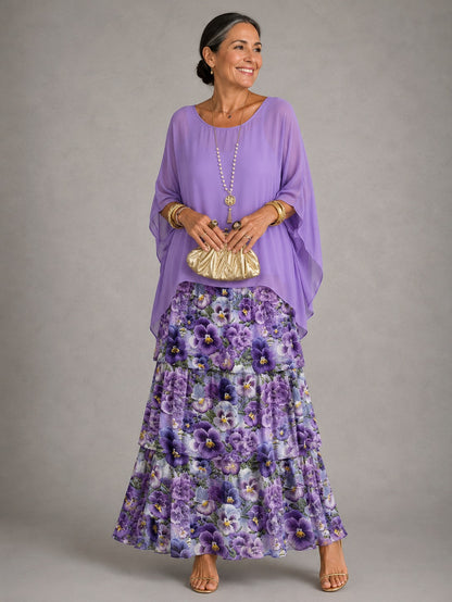 Chiffon Tiered Maxi Dress