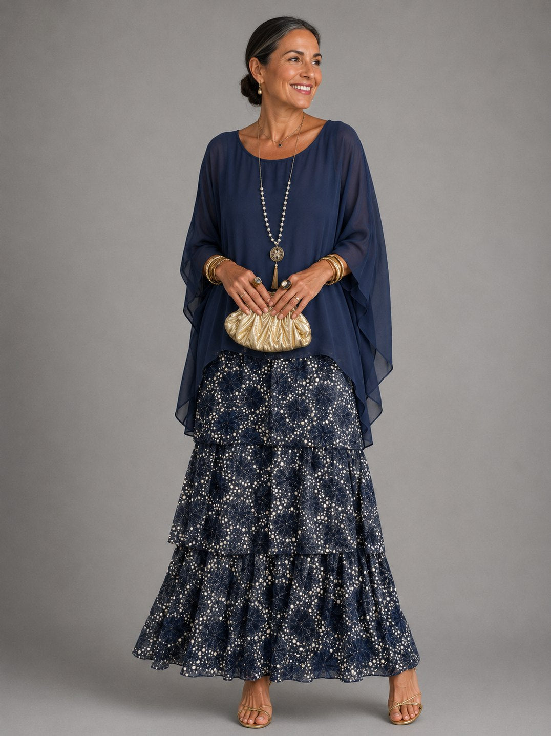 Chiffon Tiered Maxi Dress