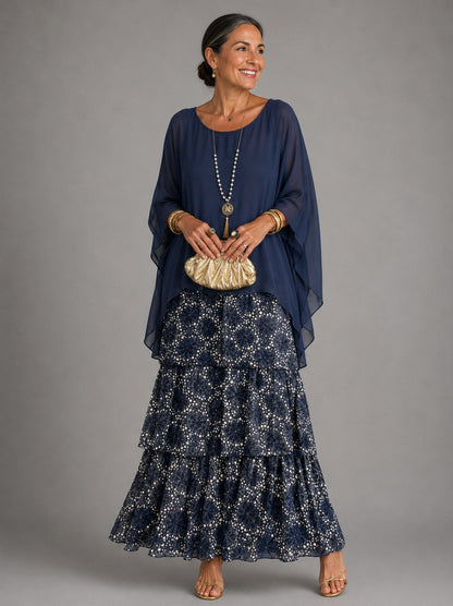 Chiffon Tiered Maxi Dress