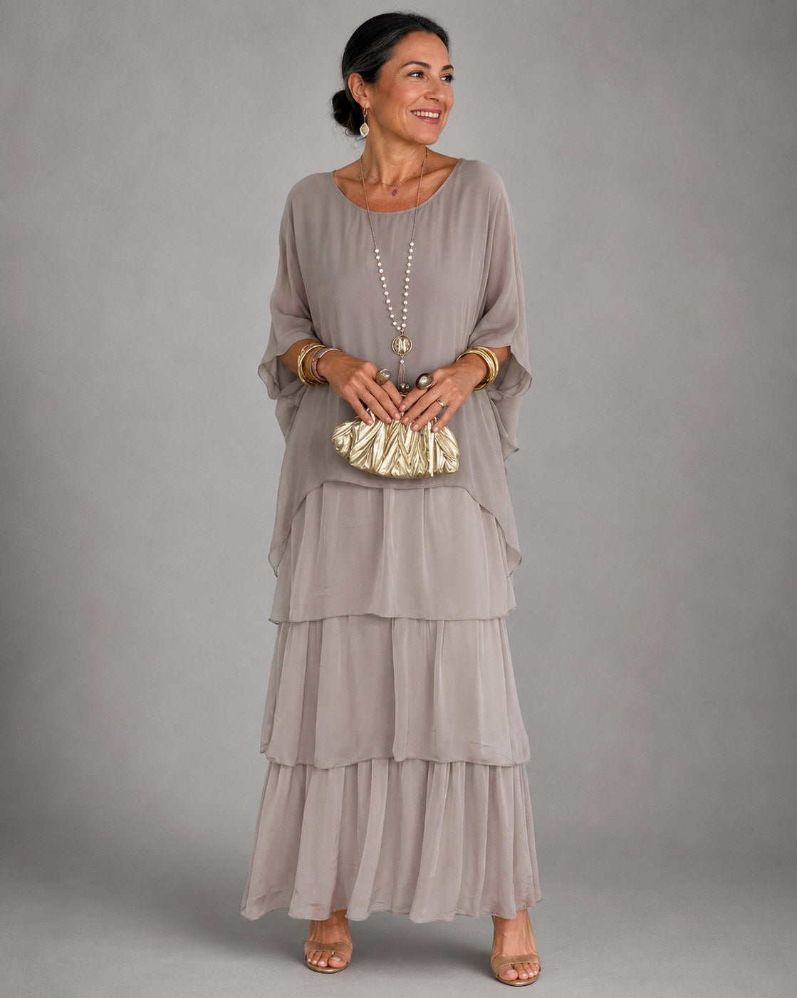 Chiffon Tiered Maxi Dress