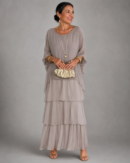 Chiffon Tiered Maxi Dress