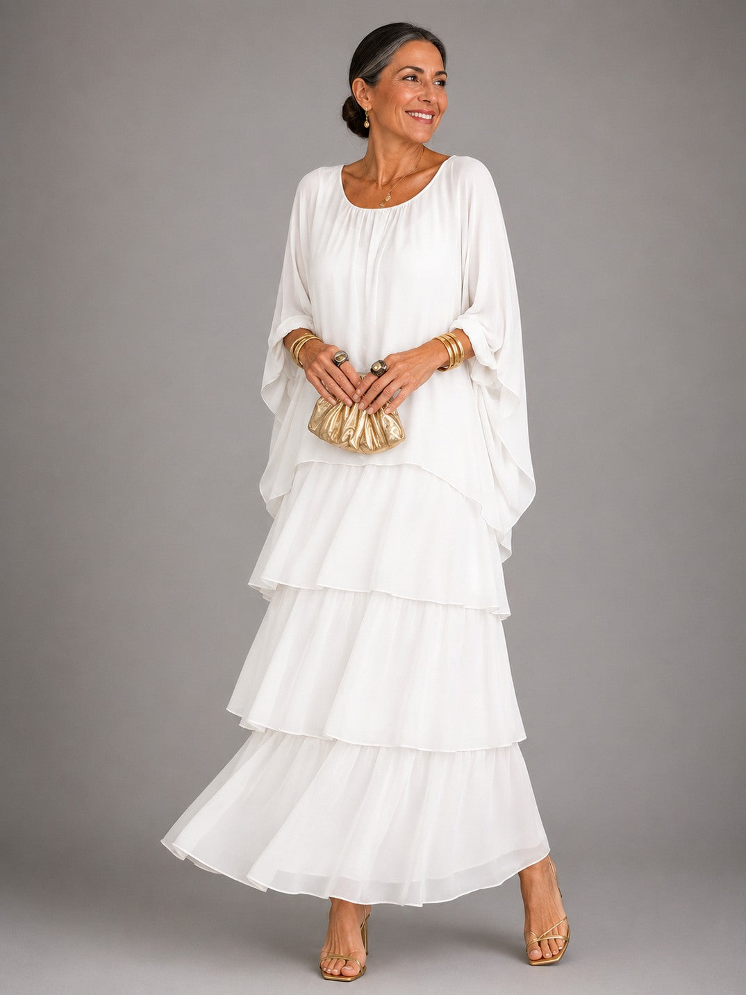 Chiffon Tiered Maxi Dress