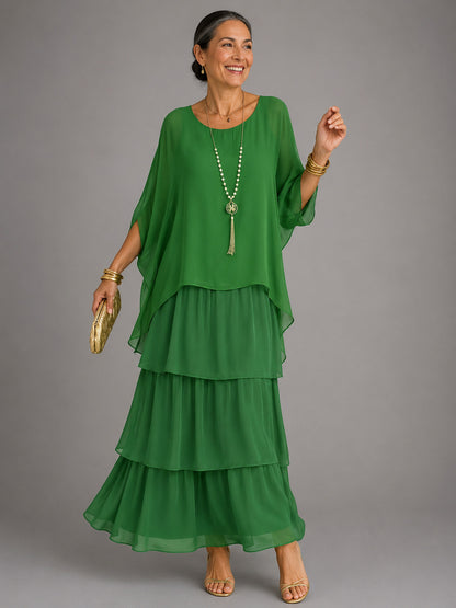 Chiffon Tiered Maxi Dress