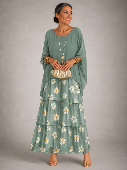 Chiffon Tiered Maxi Dress