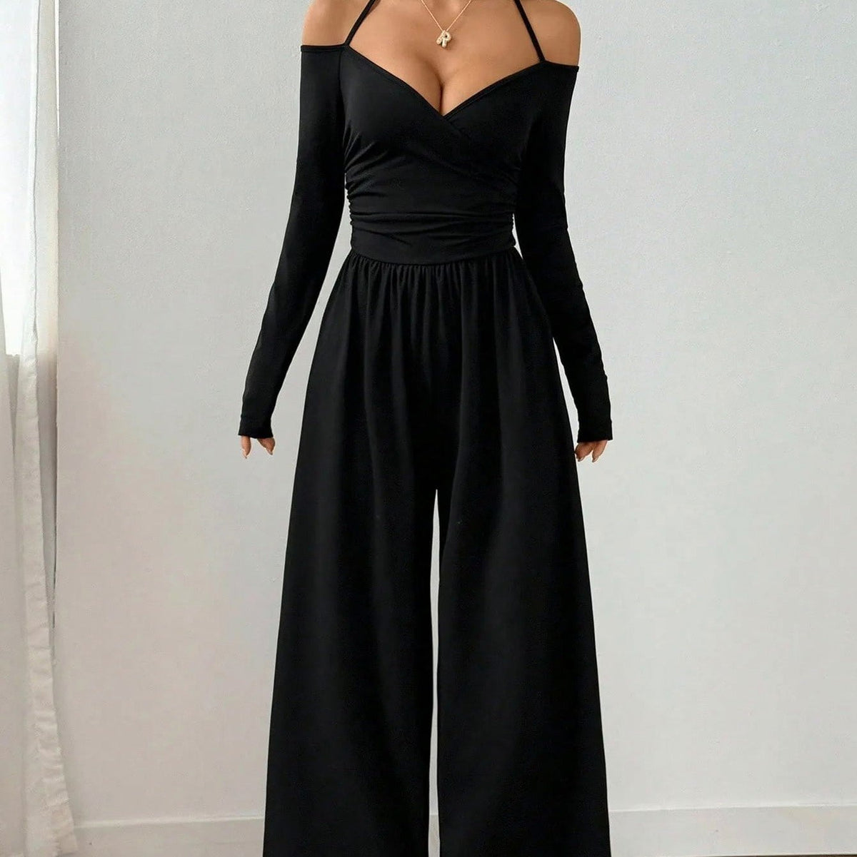 Cold Shoulder Long Sleeve Jumpsuit