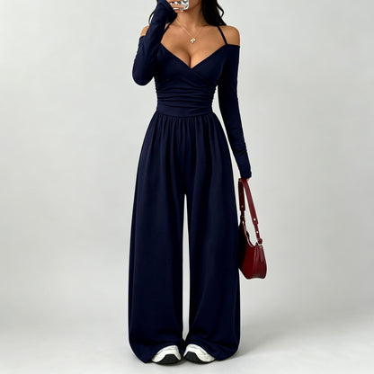 Cold Shoulder Long Sleeve Jumpsuit