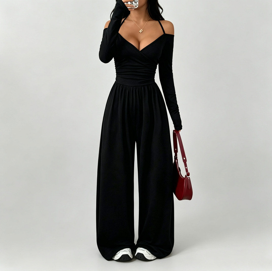 Cold Shoulder Long Sleeve Jumpsuit