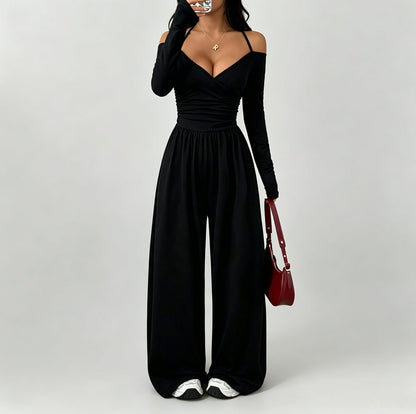 Cold Shoulder Long Sleeve Jumpsuit