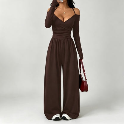 Cold Shoulder Long Sleeve Jumpsuit