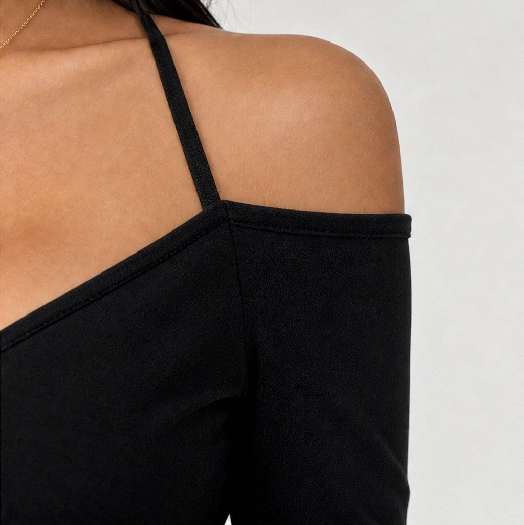 Cold Shoulder Long Sleeve Jumpsuit