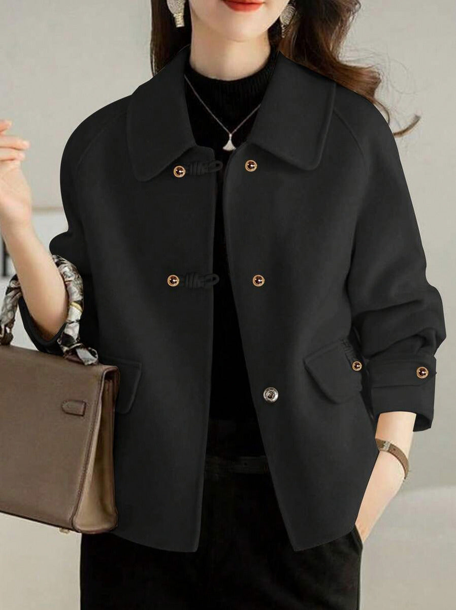 Collared Button Front Long Sleeve Jacket