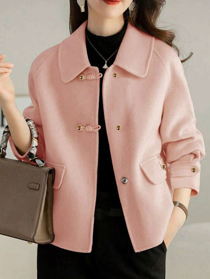 Collared Button Front Long Sleeve Jacket