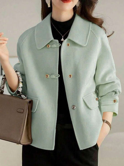 Collared Button Front Long Sleeve Jacket