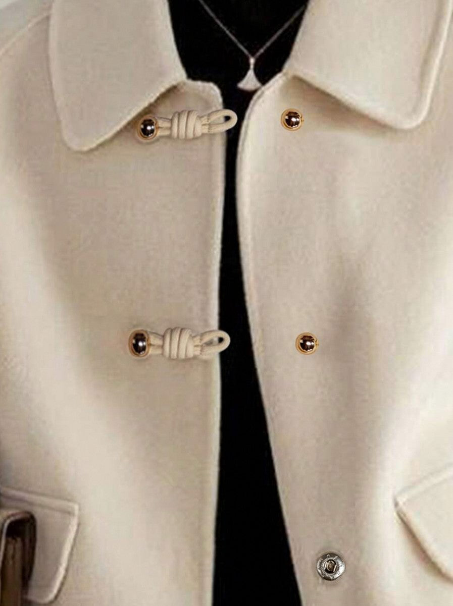Collared Button Front Long Sleeve Jacket