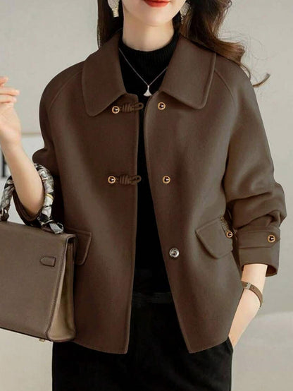 Collared Button Front Long Sleeve Jacket